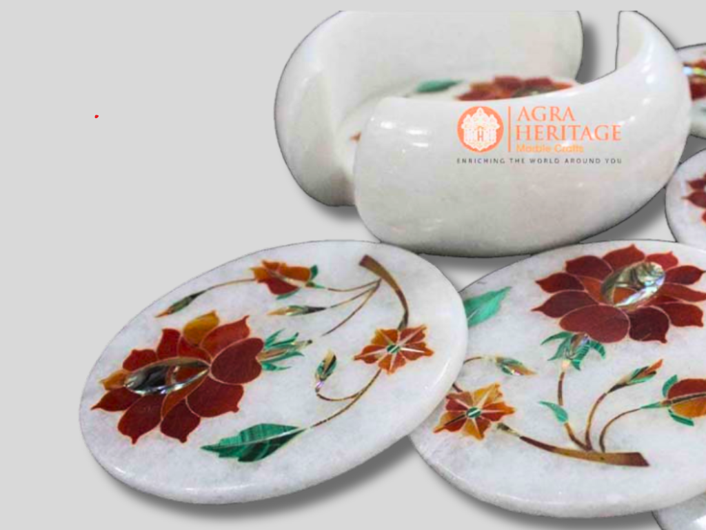 Carnelian Handmade Decorative Coaster Set